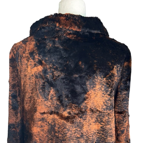 Anthropologie Tulle Black & Brown Faux Fur Collared Crop Jacket Coat - XL - Picture 6 of 12